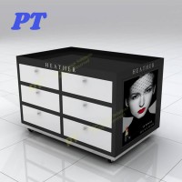 Cosmetic Table Top Display Makeup Storage Display Cosmetics Cabinet With Wheels