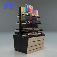 Custom Retail Shop Mdf Two Side Floor Display Cosmetics Display Floor Stand Showcase