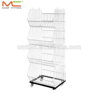 Stackable wire mesh baskets rolling wire baskets