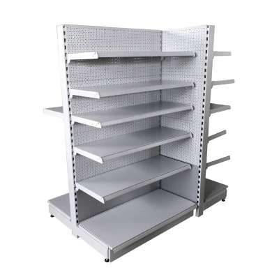 perforated supermarket rack, steel gondola rack