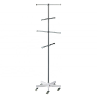 Portable Chrome Handbag Display Tree Rack with Casters